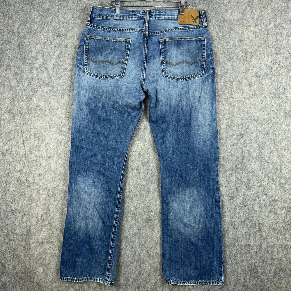 American Eagle Jeans Mens 34x30 Blue Original Boot Denim Medium Wash 100% Cotton